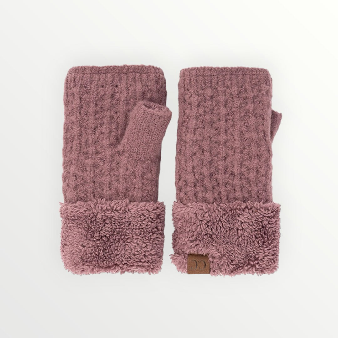 CC Smocking Stitch Fingerless Gloves-5 Colors Available