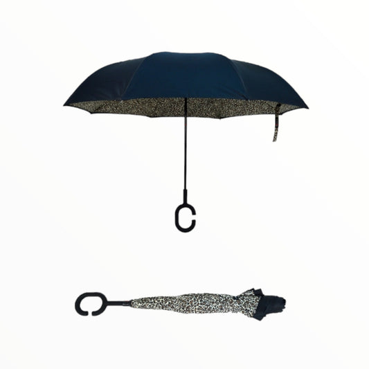 Leopard Print Double Layer Inverted Umbrella