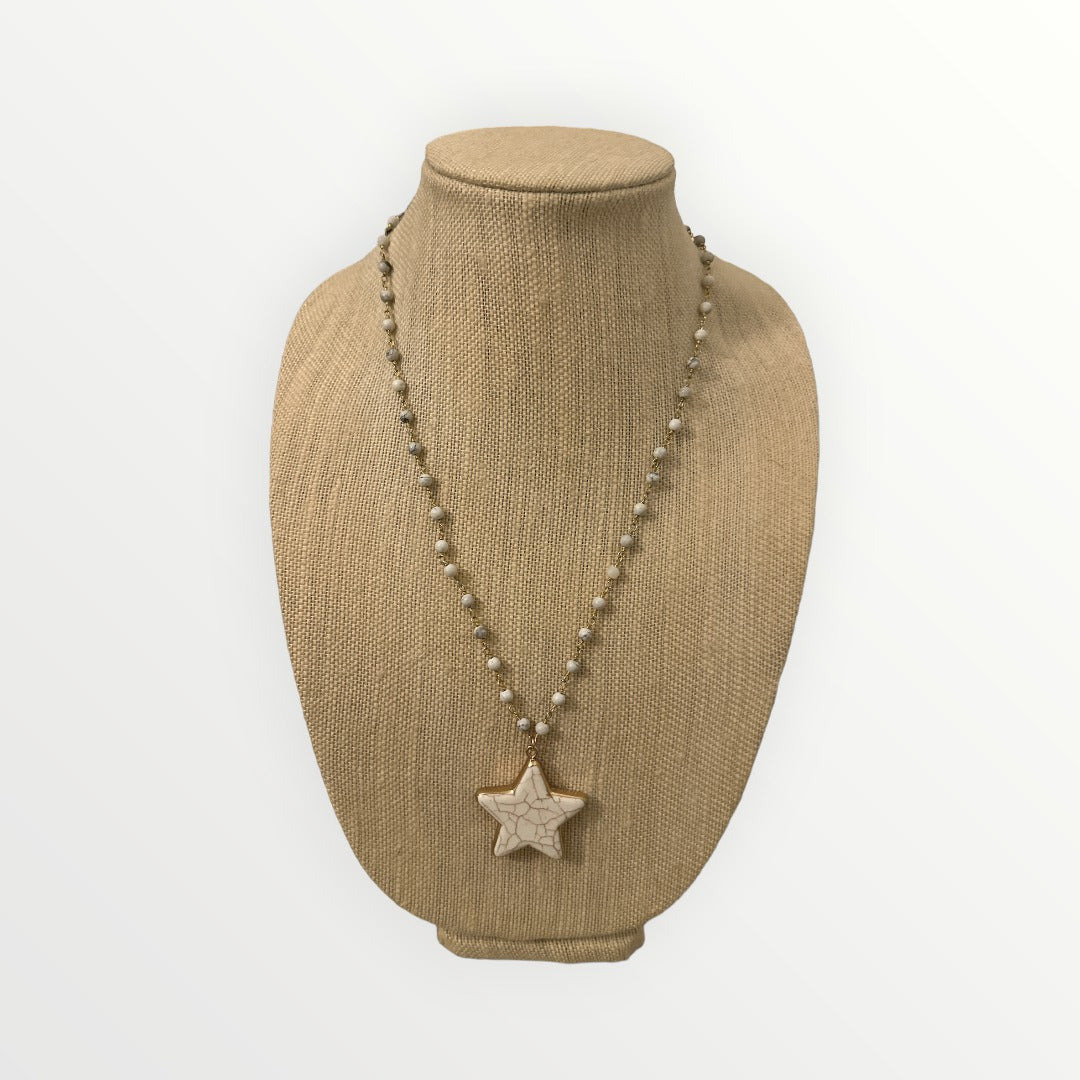 Gold & White Star Choker/Necklace