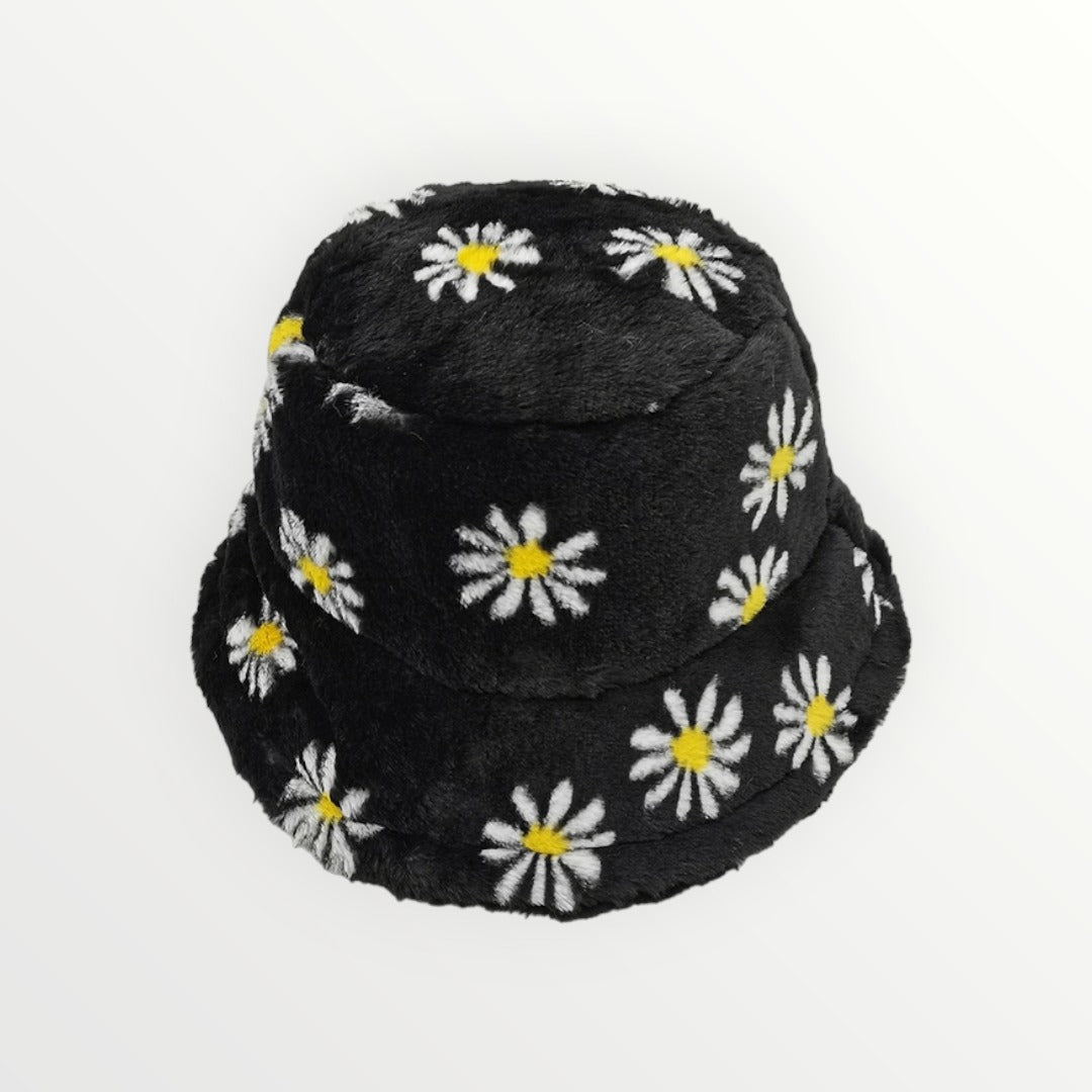 Floral Faux Fur Bucket Hat-4 Colors Available