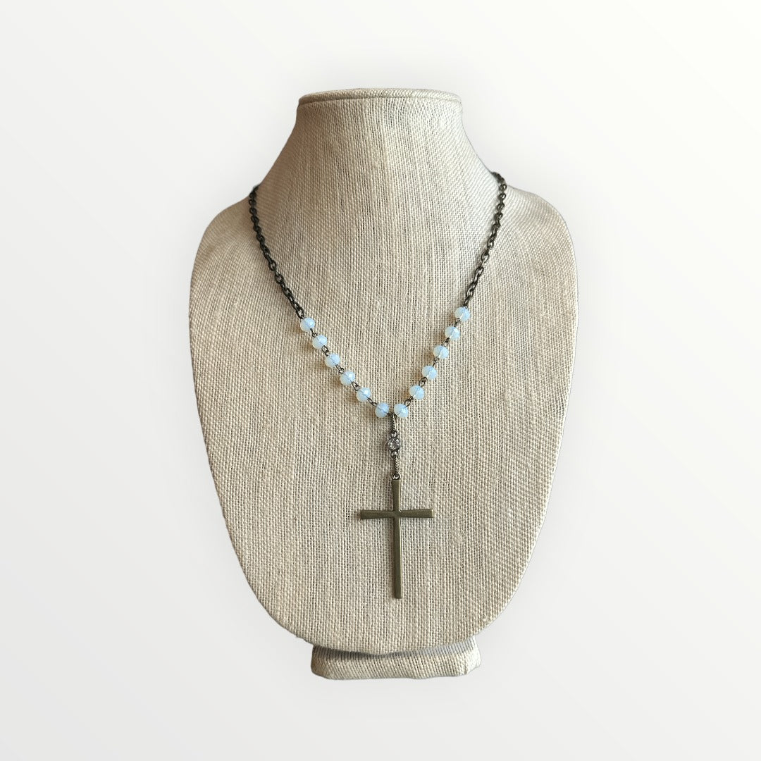 Crystal Cross Moonshine Necklace