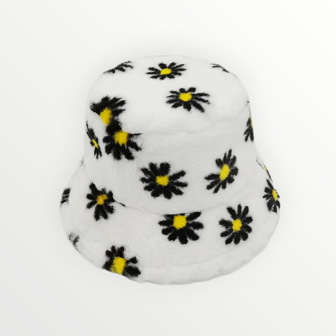 Floral Faux Fur Bucket Hat-4 Colors Available